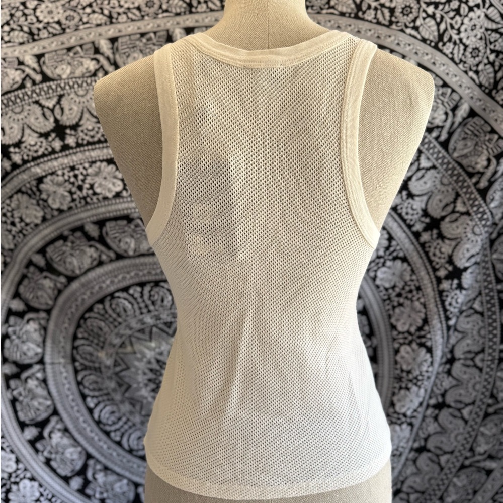 Kooples Cream Sleeveless Top with Emblem - Picture 3 of 7